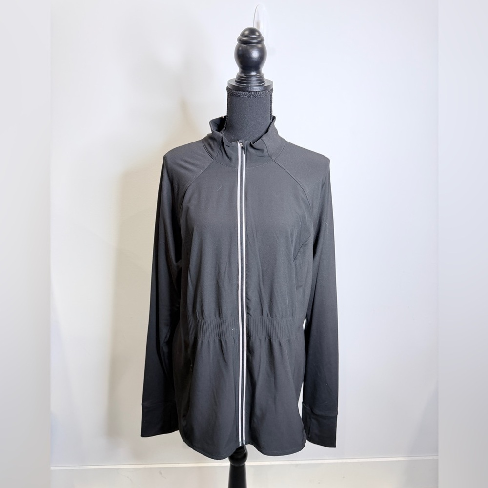 Avia Athletic Zip Up Pockets Black Athletic Jacket